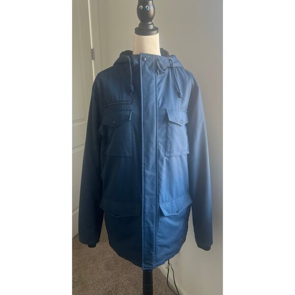 Vans The Men’s Westmark MTE Blue Hooded Pockets Zip Up and Snap Parka Jacket M - Picture 3 of 16